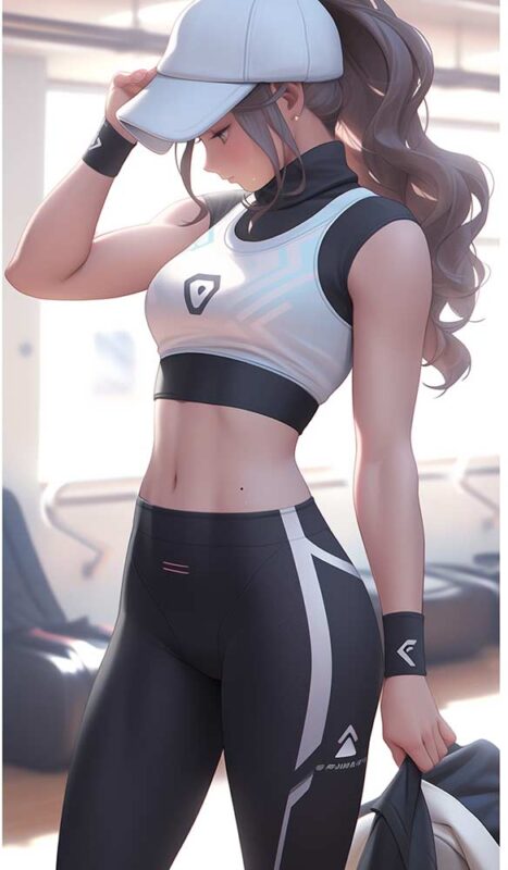 Anime style fitness woman. Young, athletic, and physically fit. Wearing a baseball cap with long brunette hair. Working Out My Problem Areas, But No Fat Lose There: Why?